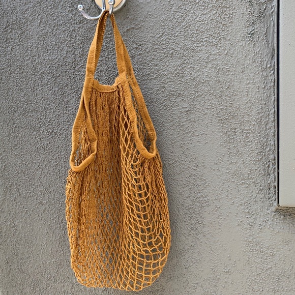 ✨GOLDEN BROWN FRENCH STRING NET MARKET BAG✨ - Picture 4 of 7